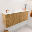 Mondiaz JOYA 100cm meuble de salle de bains - couleur Oak - Vasque FAYE position Gauche 1 trou de robinet couleur Talc. SW1421118