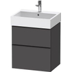 Duravit D-neo Meuble sous vasque 58.4x44.2x62.5cm 2 tiroirs Graphite mat SW641122