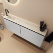 MONDIAZ TURE-DLUX meuble de toilettes 120 cm Plata. EDEN lavabo Ostra position gauche. Avec 1 trou de robinet. SW1105009