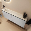 MONDIAZ TURE-DLUX Meuble toilette - 120cm - Plata - EDEN - vasque Ostra - position gauche - 1 trou de robinet SW1105009