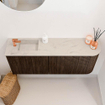 Mondiaz JOYA-DLUX 101.6cm toiletmeubel - ronding rechts kleur Walnut - Wastafel FAYE positie Links 1 kraangat kleur Opalo. SW1422547