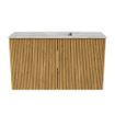 Mondiaz JOYA-DLUX 70cm meuble de salle de bains - couleur Oak - Vasque FAYE position Milieu 1 trou de robinet couleur Glace. SW1421970