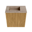 Mondiaz JOYA-DLUX 40cm toiletmeubel - kleur Oak - Wastafel FAYE positie Links 1 kraangat kleur Saba. SW1424136