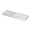 INK Unlimited lavabo - 140x45x11cm - 2 vasques - 0 trous de robinet - porcelaine blanc brillant SB0202111