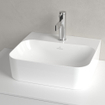 Villeroy & Boch Finion lave-mains dessous rectifié 1 trou de robinetterie 43x39cm - ceramic+ avec trop-plein dissimulé blanc SW106456