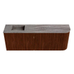 Mondiaz JOYA-DLUX Meuble de toilette 111,6 cm - arrondi droit couleur Ruby - Vasque FAYE position Gauche 1 trou de robinet couleur Oza SW1425557