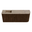Mondiaz JOYA-DLUX 101.6cm toiletmeubel - ronding rechts kleur Walnut - Wastafel FAYE positie Links Zonder kraangat kleur Arena. SW1424383