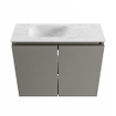 MONDIAZ TURE-DLUX 60cm toiletmeubel Smoke. EDEN wastafel Opalo positie links. Met 1 kraangat. SW1104554