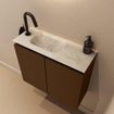 MONDIAZ TURE-DLUX Meuble toilette - 60cm - Rust - EDEN - vasque Ostra - position gauche - 1 trou de robinet SW1105089