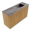 Mondiaz JOYA-DLUX 70cm toiletmeubel - kleur Oak - Wastafel FAYE positie Rechts Zonder kraangat kleur Sombra. SW1424256