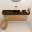 Mondiaz JOYA 103.2cm meuble de salle de bains - arrondi gauche et droite couleur Oak - Vasque FAYE position Milieu Sans trou de robinet couleur Urban SW1421268