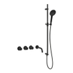 Fortifura Nebbio Ensemble combinaison baignoire - mitigeur thermostatique - barre de glissement - coude mural intégré - flexible de douche lisse - douchette ronde - bec - noir mat SW1238001
