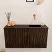 Mondiaz JOYA 80cm meuble de salle de bains - couleur Walnut - Vasque FAYE position Droite Sans trou de robinet couleur Urban SW1421340