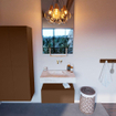 Mondiaz ALAN-DLUX Ensemble de meuble - 70cm - meuble Rust mat - 1 tiroir - Lavabo Cloud Frappe suspendu - vasque Centre - 0 trous de robinet SW804777