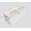 Mondiaz VICA ensemble de meuble de salle de bain - 120cm - meuble sous lavabo talc 2 tiroirs - lavabo denia double - 2 trous de robinet - version XL 60cm de haut SW1090663