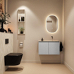MONDIAZ TURE-DLUX 80cm meuble WC Plata. EDEN lavabo Ostra position droite. Sans trou de robinet. SW1105010