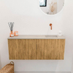 Mondiaz JOYA-DLUX 100cm toiletmeubel - kleur Oak - Wastafel FAYE positie Rechts Zonder kraangat kleur Opalo. SW1422141