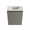 MONDIAZ TURE-DLUX Meuble toilette - 40cm - Smoke - EDEN - vasque Glace - position centrale - sans trou de robinet SW1103527