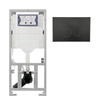Geberit Bâti-support encastrable - UP320 - plaque de commande QeramiQ metal - DualFlush - boutons ronds - Noir mat SW976089
