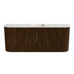 Mondiaz JOYA-DLUX 103.2cm toiletmeubel - ronding links en rechts kleur Walnut - Wastafel FAYE positie Midden 1 kraangat kleur Ostra. SW1422636