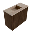 Mondiaz JOYA-DLUX 50cm toiletmeubel - kleur Walnut - Wastafel FAYE positie Links Zonder kraangat kleur Saba. SW1424623