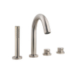 Wiesbaden Caral Ensemble de finition robinet thermostatique pour bord de baignoire 4 trous acier brossé PVD SW68783