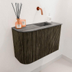 Mondiaz JOYA-DLUX 61.6cm toiletmeubel - ronding links kleur Shadow - Wastafel FAYE positie Rechts Zonder kraangat kleur Sombra. SW1425219