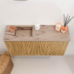 Mondiaz JOYA-DLUX Meuble de salle de bains 80cm - couleur Oak - Vasque FAYE position Gauche 1 trou de robinet couleur Arena SW1423904