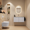 MONDIAZ TURE-DLUX Meuble WC 100 cm Cale. EDEN lavabo Frappe position milieu. Sans trou de robinet. SW1102700