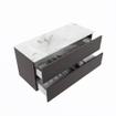 MONDIAZ VICA-DLUX Ensemble meuble de salle de bains - 110cm - meuble bas dark grey - 2 tiroirs - lavabo encastré cloud gauche - sans trous de robinet - version haute 60cm - frape SW1088695