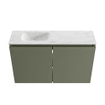 MONDIAZ TURE-DLUX Meuble de toilettes 80 cm Army. EDEN lavabo Opalo position gauche. Avec 1 trou de robinet. SW1104194