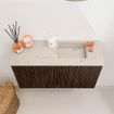 Mondiaz JOYA-DLUX 70cm toiletmeubel - kleur Walnut - Wastafel FAYE positie Rechts 1 kraangat kleur Opalo. SW1422534