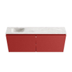 MONDIAZ TURE-DLUX Meuble de toilettes 120 cm Fire. EDEN lavabo Ostra position gauche. Avec 1 trou de robinet. SW1104864