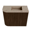 Mondiaz JOYA-DLUX Meuble de toilette 51,6cm - arrondi gauche couleur Noyer - Vasque FAYE position Droite Sans trou de robinet couleur Arena SW1424360