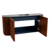 Mondiaz JOYA-DLUX 93.2cm toiletmeubel - ronding links en rechts kleur Ruby - Wastafel FAYE positie Midden Zonder kraangat kleur Sombra. SW1425717