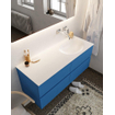 Mondiaz VICA ensemble de meuble de salle de bain - 120cm - meuble sous-vasque jeans - 4 tiroirs - lavabo moon droite - sans trou de robinet - miroir LED - version XL 60cm haut SW1098213