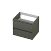 INK Wastafelonderkast - 60x45x52cm - 2 lades - greeploos - MDF lak - Mat beton groen SW416535
