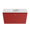 MONDIAZ TURE-DLUX Meuble toilette - 80cm - Fire - EDEN - vasque Opalo - position centrale - sans trou de robinet SW1104302