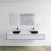 Mondiaz Lagom Meuble salle de bains 190x30.9x45cm Solid Surface Urban 2 tiroirs avec lavabo BINX vasque à poser double 2 trous de robinet SW409350