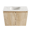 MONDIAZ TURE-DLUX Meuble toilette - 60cm - Washed Oak - EDEN - vasque Ostra - position centrale - 1 trou de robinet SW1105127