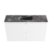 MONDIAZ TURE-DLUX Meuble toilette - 80cm - Talc - EDEN - vasque Lava - position centrale - 1 trou de robinet SW1103660