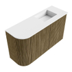 Mondiaz JOYA 71.6cm toiletmeubel - ronding links kleur Dusk - Wastafel FAYE positie Rechts Zonder kraangat kleur Talc. SW1421620