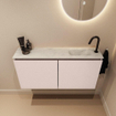 MONDIAZ TURE-DLUX Meuble toilette - 100cm - Rosee - EDEN - vasque Opalo - position droite - 1 trou de robinet SW1104503