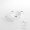 Fugaflow Eccelente Pietra Fontaine - 40x22x12cm - Rainurée - demi-ronde - sans trou de robinet - Céramique - Blanc Mat SW1419546