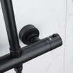 Fortifura Calvi Ensemble de douche pluie - thermostatique - douche principale 30cm - flexible lisse - douchette à main - noir mat SW1204428
