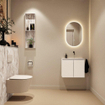 MONDIAZ TURE-DLUX Meuble toilette - 60cm - Talc - EDEN - vasque Glace - position droite - sans trou de robinet SW1103078