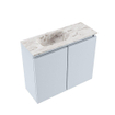 MONDIAZ TURE-DLUX Meuble toilette - 60cm - Clay - EDEN - vasque Glace - position gauche - sans trou de robinet SW1105223