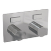 Brauer Chrome Carving mitigeur thermostatique bain encastré boutons poussoirs set 04 bec 3 positions douchette flexible douche raccord mural coude chrome SW925504
