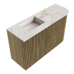 Mondiaz JOYA-DLUX Meuble de salle de bains 71,6cm - arrondi droit couleur Dusk - Vasque FAYE position Gauche 1 trou de robinet couleur Frappe SW1423101