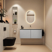 MONDIAZ TURE-DLUX Meuble toilette - 120cm - Plata - EDEN - vasque Opalo - position centrale - sans trou de robinet SW1104536